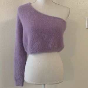 Fashion Nova- Fuzz What You Heard One Shoulder Top